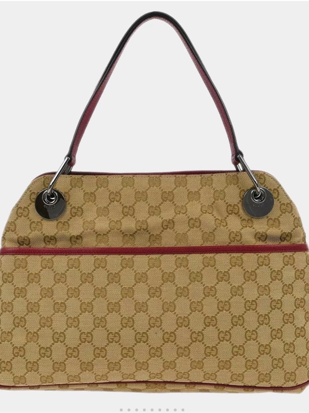 Gucci Beige Canvas GG Hobo Handbag